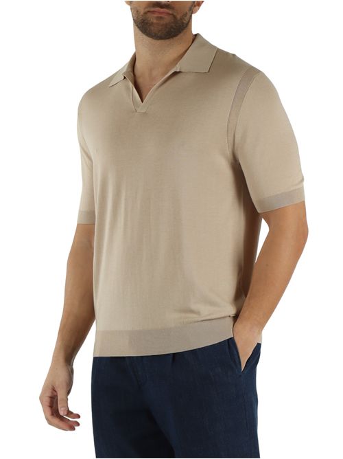 Polo derby in misto cotone Pima e seta HESKIMO | HE1400013/BEIGE